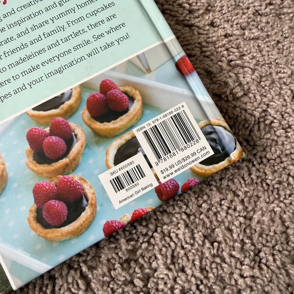 Williams Sonoma x American Girl hardcover Baking Cookbook - Pink cupcake cover